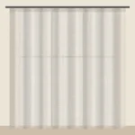Sand linen-look sheer curtain DF 702-19