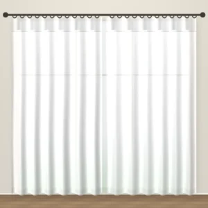 Silver Stripe Luxe Linens linen sheer curtain DF 207-48