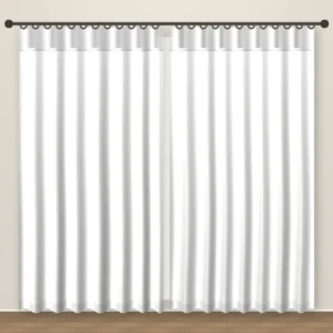 Silver White Luxe Linen Curtain DF 207-41