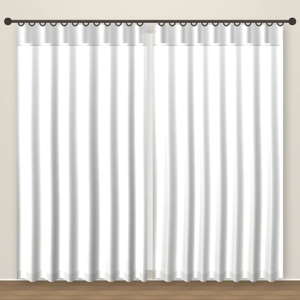 Silver White Luxe Linen Curtain DF 207-41