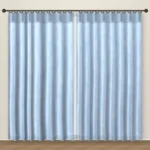 Sky Blue Rustic Linen Curtain DF 204-47