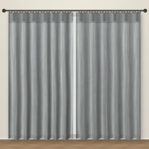 Smoke Grey Tweed Linen Curtain DF 360-22