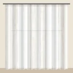 Snow White striped linen-look sheer curtain DF 888-30