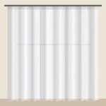 Snow White striped textured sheer curtain DF 702-30