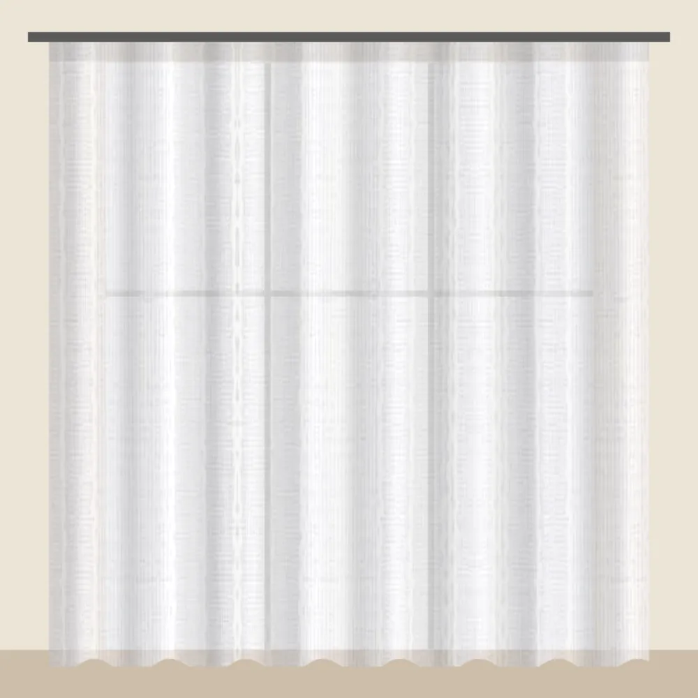 Snow White striped textured sheer curtain DF 702-30