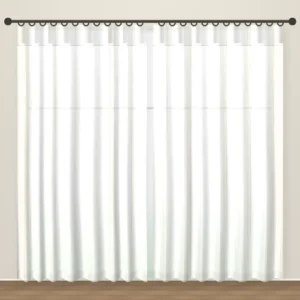 Soft White Stripe Forever Linens linen sheer curtain DF 231-34