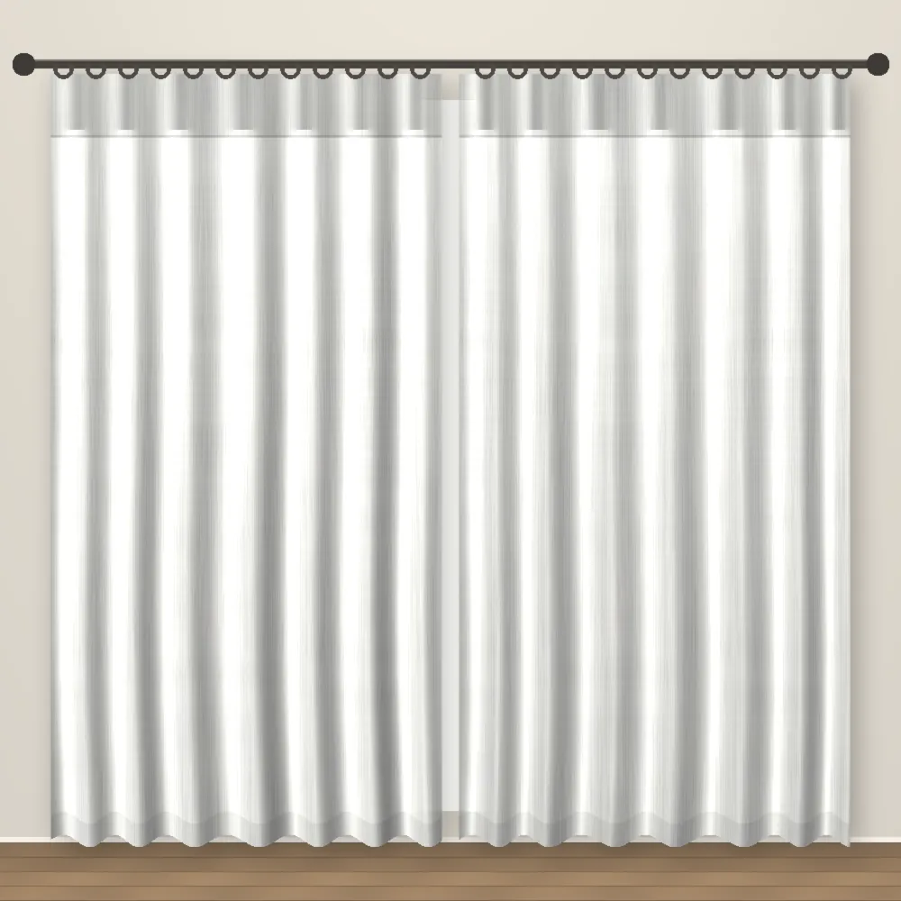 Soft White Tweed Linen Curtain DF 360-13