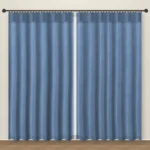 Steel Blue Rustic Linen linen curtain DF 204-48