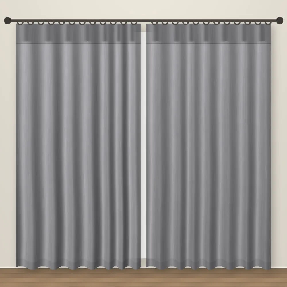 Steel Grey Forever Linen Curtain DF 231-05