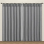 Storm Grey Tweed Linen Curtain DF 360-10