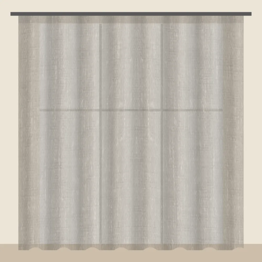 Taupe textured sheer curtain DF 702-12