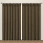 Walnut Tweed Linen Curtain DF 360-21