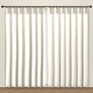 Warm White Artesia Linens linen curtain DF 239-17